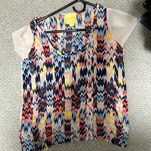 Maeve silk patterned shirt from Anthropologie
